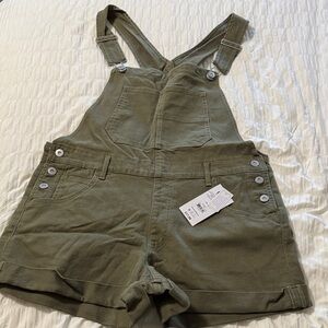 No Boundaries Olive Cotton Overalls
